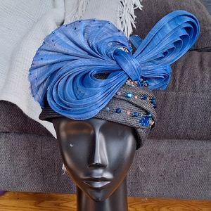 Loreta Corsetti Couture Blue Hat EUC